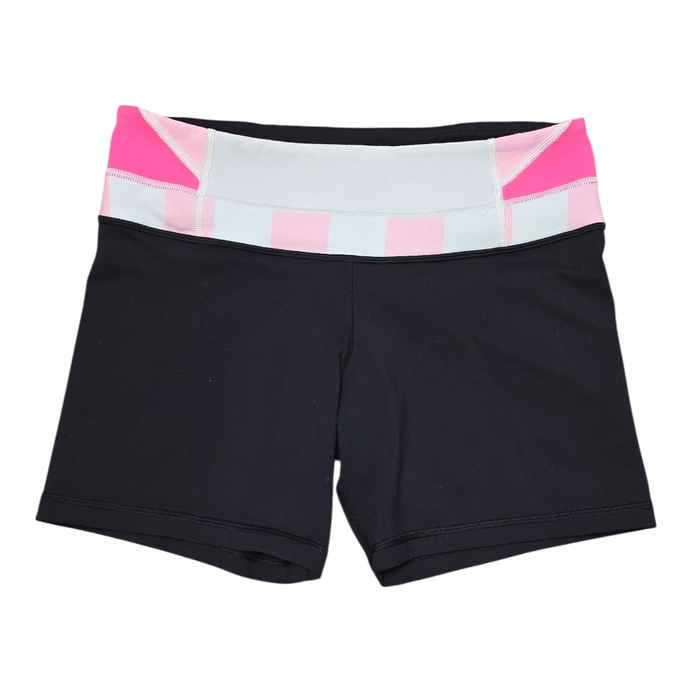 lululemon athletica Black Shorts with Pink Waistband